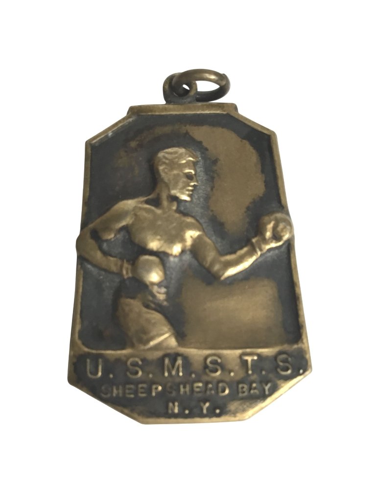 Ww2 USMSTS Sterling Boxing Medal Sheepshead Bay Navy Merchant Vtg Rare